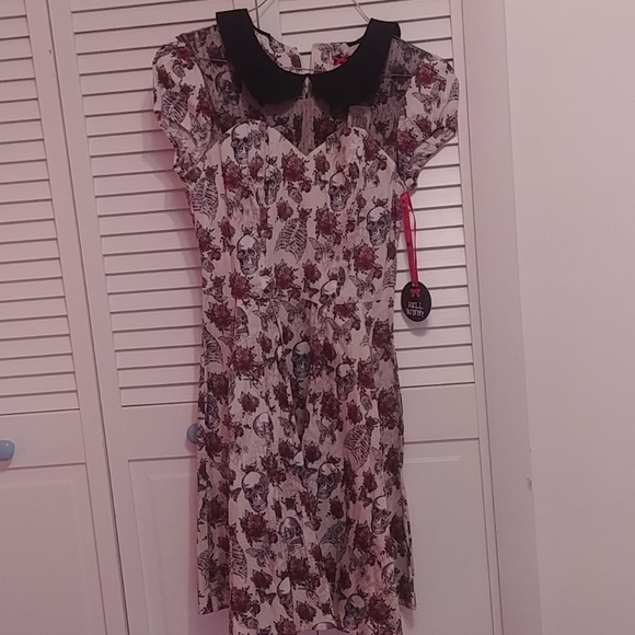 Hell bunny bug skull rose spider butterfly dress - Picture 3 of 4